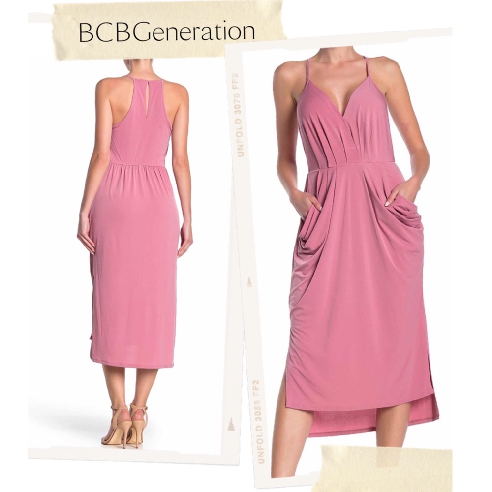 BCBGeneration Drape Pocket Midi Dress